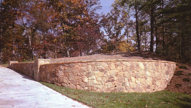 tall stone retaining walls